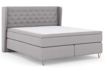 Select No 4 Komplett Sängpaket 180x200 Fast - Ljusgrå/Metall V-form - Products - Möbler - Säng - Kontinentalsäng