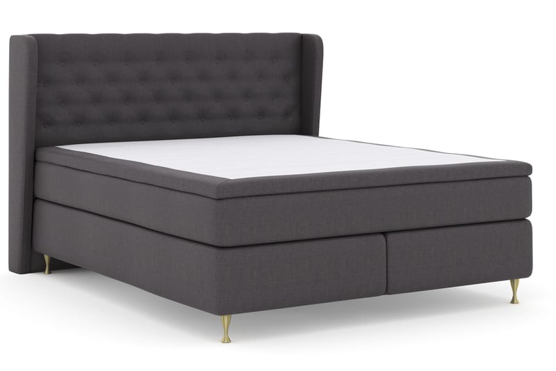 Select No 4 Komplett Sängpaket 180x200 Fast - Mörkgrå/Guld - Products - Möbler - Säng - Kontinentalsäng