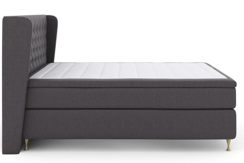 Select No 4 Komplett Sängpaket 180x200 Fast - Mörkgrå/Guld - Products - Möbler - Säng - Kontinentalsäng