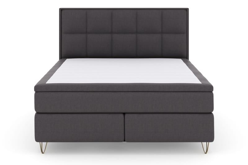 Select No 4 Komplett Sängpaket 180x200 Fast - Mörkgrå/Metall V-form - Products - Möbler - Säng - Kontinentalsäng