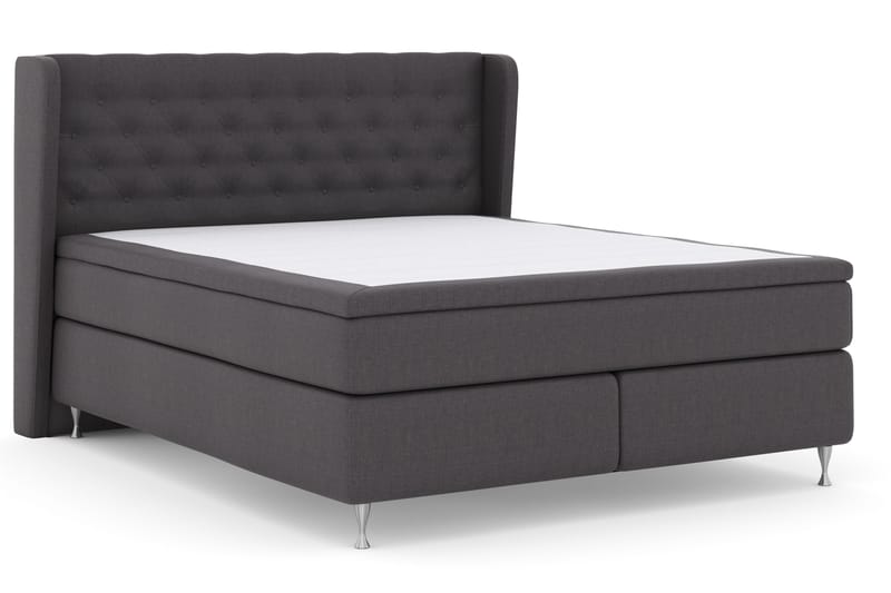 Select No 4 Komplett Sängpaket 180x200 Fast - Mörkgrå/Silver - Products - Möbler - Säng - Kontinentalsäng