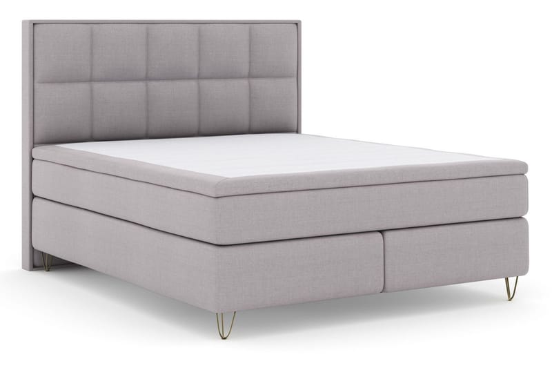 Select No 4 Komplett Sängpaket 180x200 Medium - Ljusgrå/Metall V-form - Products - Möbler - Säng - Kontinentalsäng