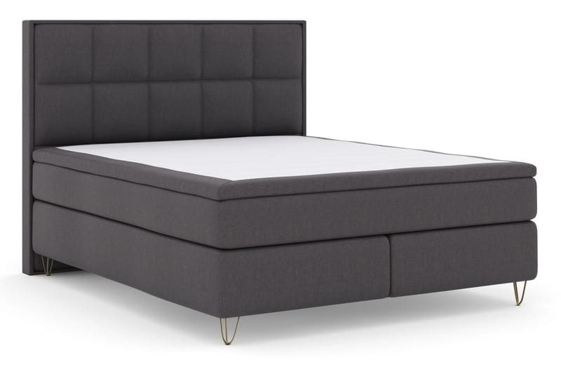 Select No 4 Komplett Sängpaket 180x200 Medium - Mörkgrå/Metall V-form - Products - Möbler - Säng - Kontinentalsäng