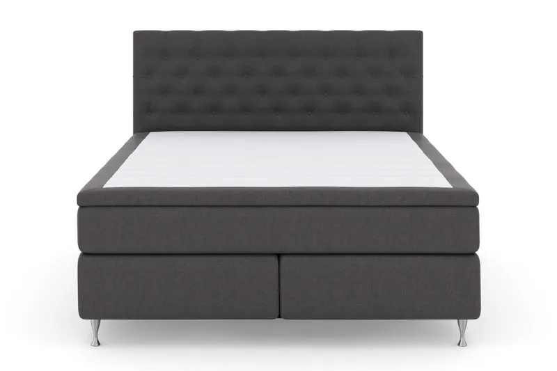 Select No 4 Kontinentalsäng 160x200 Fast/Medium, Mörkgrå/Silver