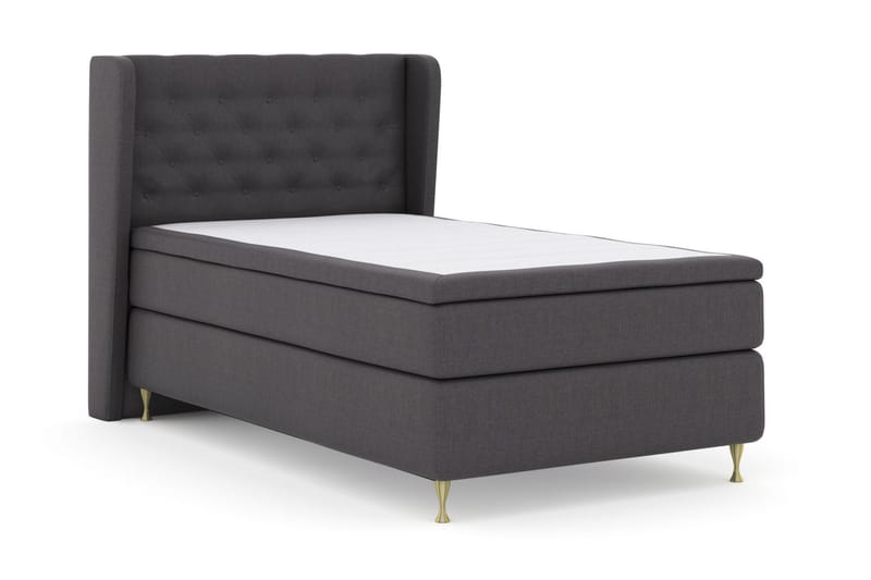 Select No 5 Komplett Sängpaket 120x200 Fast Watergel - Mörkgrå/Guld - Products - Möbler - Säng - Enkelsäng