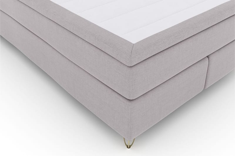 Select No 5 Komplett Sängpaket 140x200 Fast/Medium Latex - Ljusgrå/Metall V-form - Products - Möbler - Säng - Kontinentalsäng