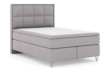 Select No 5 Komplett Sängpaket 140x200 Fast/Medium Latex - Ljusgrå/Metall V-form - Products - Möbler - Säng - Kontinentalsäng