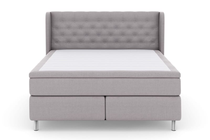 Select No 5 Komplett Sängpaket 210x210 Fast Latex, Ljusgrå/Metall