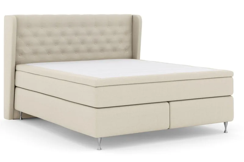 Select No 5 Komplett Sängpaket 210x210 Fast Watergel - Beige/Silver - Products - Möbler - Säng - Kontinentalsäng