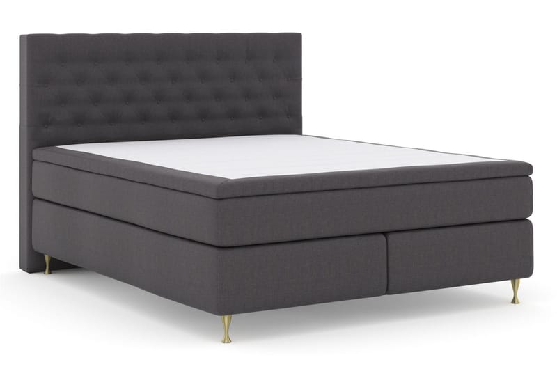 Select No 5 Kontinentalsäng 180x200 Fast/Medium Watergel - Mörkgrå/Guld - Products - Möbler - Säng - Kontinentalsäng