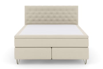 Select No 5 Kontinentalsäng 210x210 Fast Latex - Beige/Metall V-Form - Products - Möbler - Säng - Kontinentalsäng