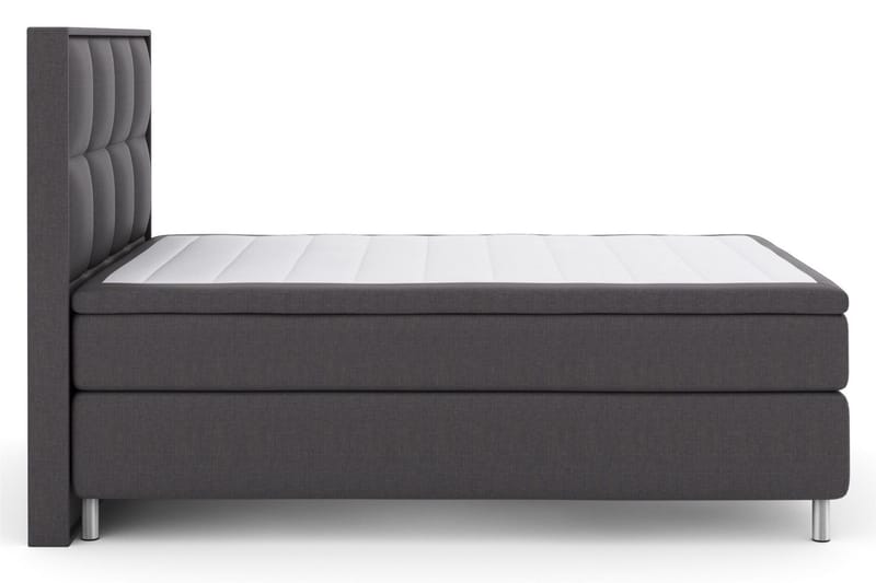 Select No 6 Komplett Sängpaket 140x200 F/M Memory/Pocket, Mörkgrå/Metall