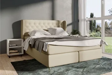 Select No 6 Komplett Sängpaket 140x200 Medium Latex/Memory - Beige/Silver - Products - Möbler - Säng - Kontinentalsäng