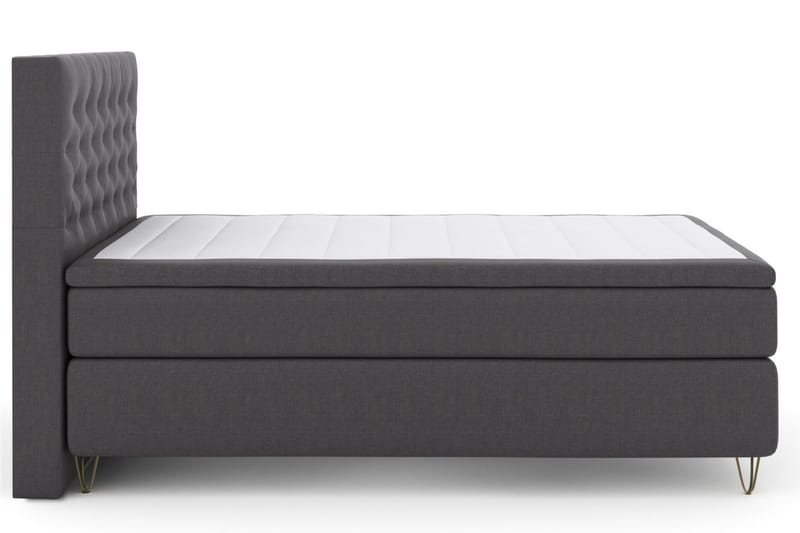 Select No 6 Kontinentalsäng 140x200 Fast Watergel, Mörkgrå/Metall V-Form