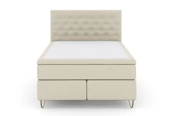 Select No 6 Kontinentalsäng 160x200 Fast Memory/Pocket - Beige/Metall V-Form - Products - Möbler - Säng - Kontinentalsäng