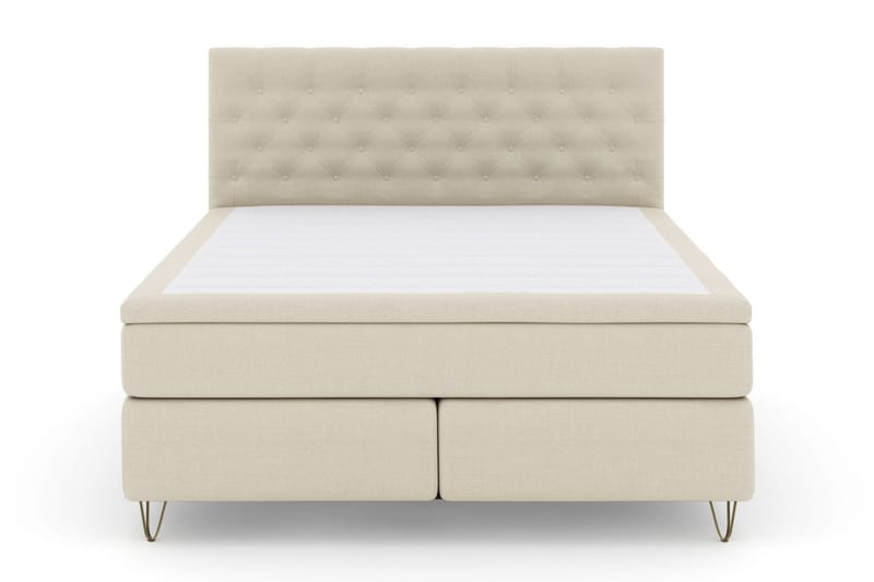 Select No 6 Kontinentalsäng 180x200 Fast/Medium Watergel, Beige/Metall V-Form
