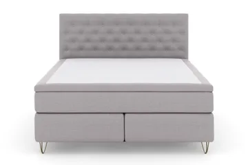 Select No 6 Kontinentalsäng 210x210 Medium Watergel - Ljusgrå/Metall V-Form - Products - Möbler - Säng - Kontinentalsäng