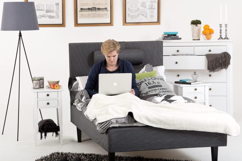 Viken Bas Ramsäng 120x200 - Ancona Grå - Products - Möbler - Säng - Enkelsäng