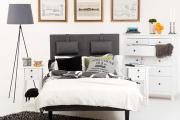 Viken Bas Ramsäng 120x200 - Ancona Grå - Products - Möbler - Säng - Enkelsäng