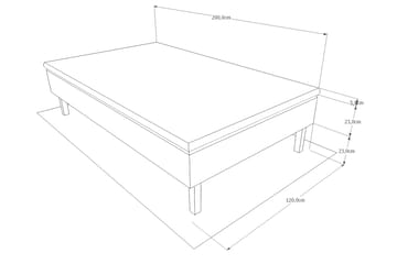 Viken Bas Ramsäng 120x200 - Ancona Grå - Products - Möbler - Säng - Enkelsäng