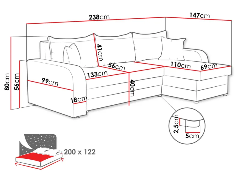 Alvared 3-sits Divansoffa - Products - Möbler - Soffa - Hörnsoffa