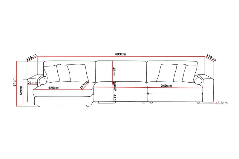 Arken Lyx 6-sits Vändbar L-formad Djup Divansoffa i Manchester - Brun - Products - Möbler - Soffa - Divansoffa & schäslongsoffa