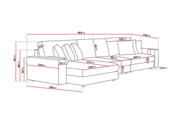 Arken Lyx 6-sits Vändbar L-formad Djup Divansoffa i Manchester - Brun - Products - Möbler - Soffa - Divansoffa & schäslongsoffa