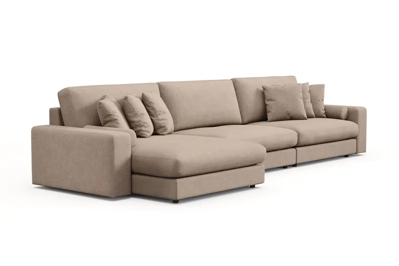 Arken Lyx 6-sits Vändbar L-formad Djup Divansoffa i Tyg - Beige - Products - Möbler - Soffa - Divansoffa & schäslongsoffa