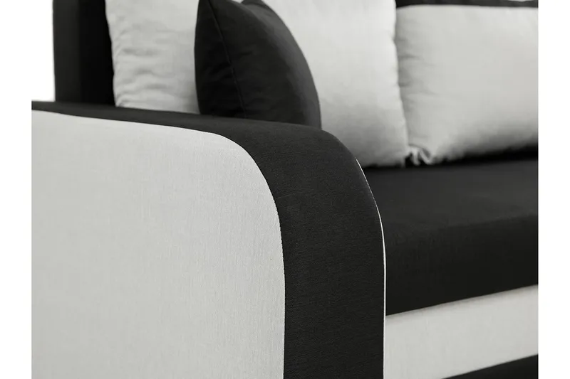 Alvared Djup 3 sits L soffa -Hörnbäddsoffa Universal 230 cm - Beige / Svart / Vit - Products - Möbler - Soffa - Bäddsoffa - Bäddsoffa divan