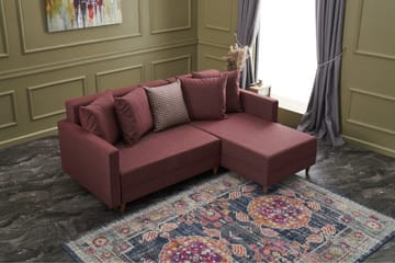 Aydama Bäddsoffa m. Divan 4-sits 192x135 - Röd - Products - Möbler - Soffa - Bäddsoffa - Bäddsoffa divan