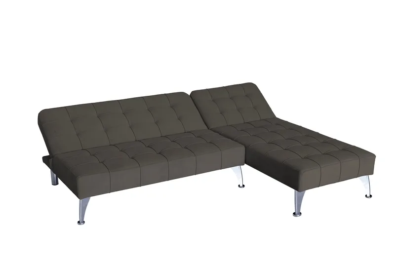 Bäddsoffa med divan brun sammet 198 cm - brun - Products - Möbler - Soffa - Bäddsoffa - Bäddsoffa divan