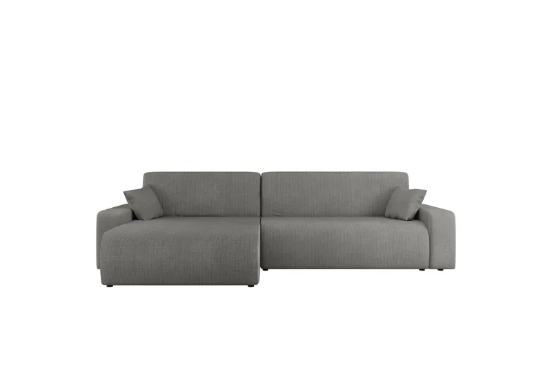 Barile Bäddsoffa med Divan 3-sits i Plysch - Grå - Products - Möbler - Soffa - Bäddsoffa - Bäddsoffa divan