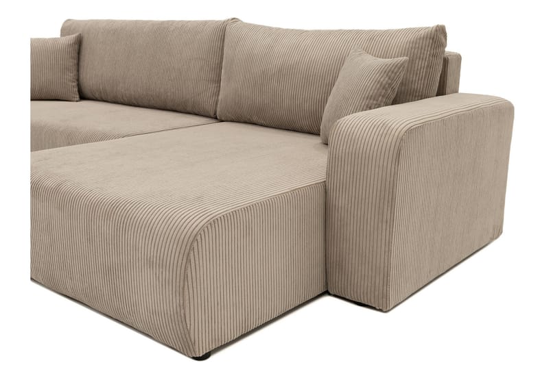 Barile Bäddsoffa med Divan 3-sits i Plysch - Vit - Products - Möbler - Soffa - Bäddsoffa - Bäddsoffa divan
