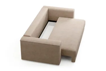 Bergen Extra djup 3-sits Bäddsoffa med Bäddmadrass i Polyesterskum Vändbar Sommar- & Vintersida och Tvättbar klädsel - Beige - Products - Möbler - Soffa - Bäddsoffa - 3 sits bäddsoffa