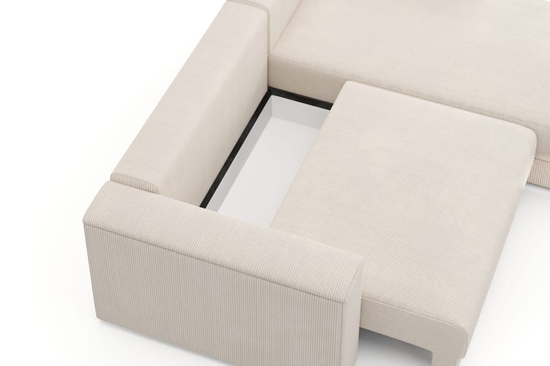 Bergen Extra djup 3-sits Bäddsoffa med Divan och Bäddmadrass i Memoryskum och Tvättbar klädsel - Beige - Products - Möbler - Soffa - Bäddsoffa - Bäddsoffa divan