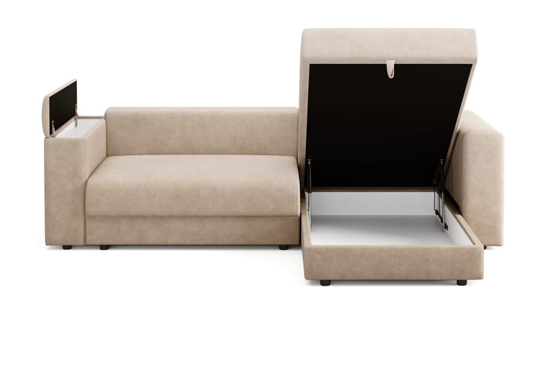Bergen Extra djup 3-sits Bäddsoffa med Divan och Bäddmadrass i Polyesterskum och Tvättbar klädsel - Beige - Products - Möbler - Soffa - Bäddsoffa - Bäddsoffa divan