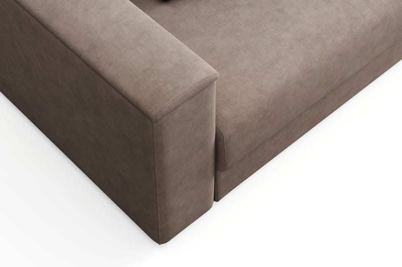 Bergen Extra djup 3-sits Bäddsoffa med Divan och Bäddmadrass i Polyesterskum och Tvättbar klädsel - Brun - Products - Möbler - Soffa - Bäddsoffa - Bäddsoffa divan