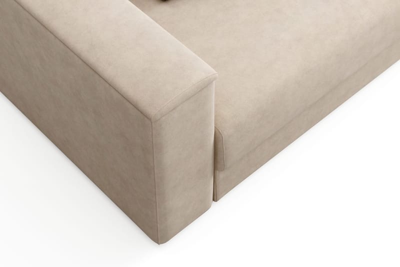Bergen Extra djup 3-sits Bäddsoffa med Divan och Bäddmadrass i Polyesterskum och Tvättbar klädsel - Beige - Products - Möbler - Soffa - Bäddsoffa - Bäddsoffa divan