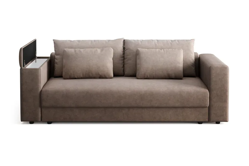 Bergen Extra Djup 3-sits Bäddsoffa med förvaring - Brun - Products - Möbler - Soffa - Bäddsoffa - 3 sits bäddsoffa