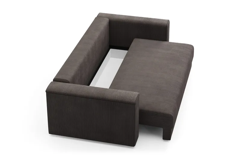 Bergen Extra Djup Framåtbäddad 3-sits Bäddsoffa med förvaring i manchester - Brun - Products - Möbler - Soffa - Bäddsoffa - 3 sits bäddsoffa