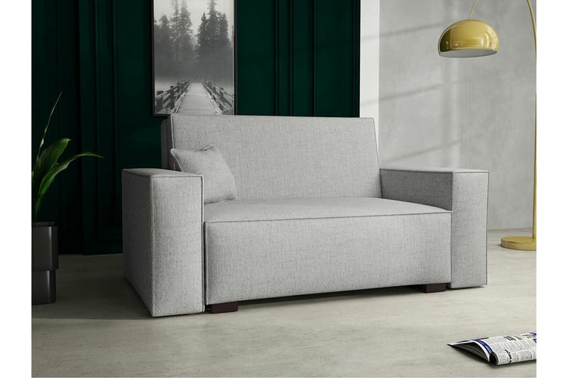 Denegal 2-sits liten bäddsoffa i Tyg - Grå - Products - Möbler - Soffa - Bäddsoffa - 2 sits bäddsoffa