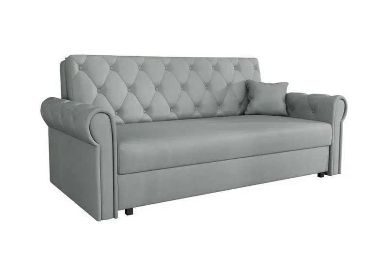 Denegal 2-sits liten bäddsoffa i Plysch, Grå