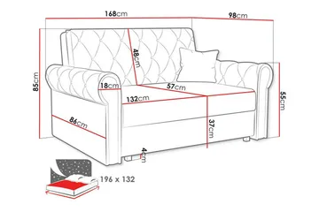 Denegal 2-sits liten bäddsoffa i Plysch - Grön - Products - Möbler - Soffa - Bäddsoffa - 2 sits bäddsoffa