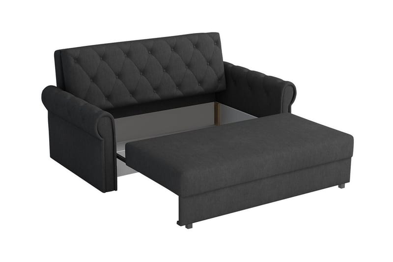 Denegal 2-sits liten bäddsoffa i Plysch - Grå - Products - Möbler - Soffa - Bäddsoffa - 2 sits bäddsoffa