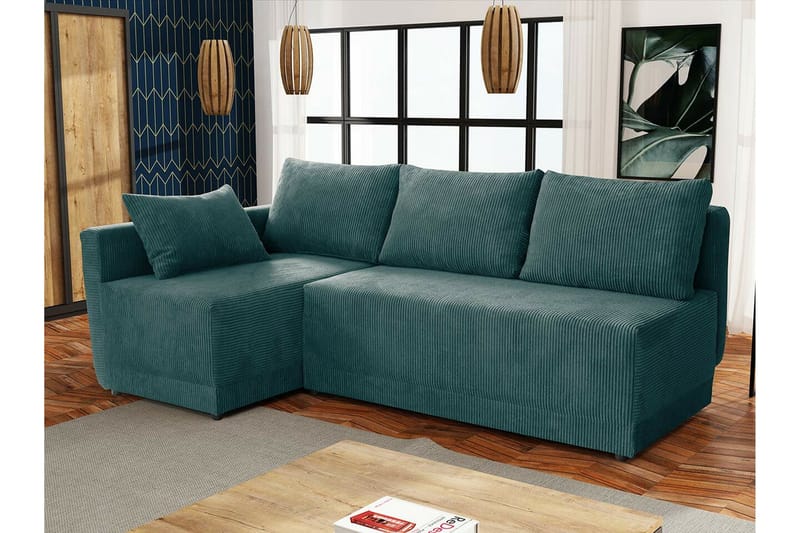 Denegal 3-sits Hörnbäddsoffa Dark green - Products - Möbler - Soffa - Bäddsoffa - Hörnbäddsoffa