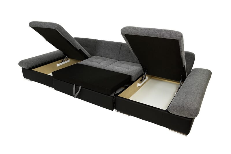 Dewitt 6-sits Bäddsoffa - Mörkgrå - Products - Möbler - Soffa - Bäddsoffa - U bäddsoffa