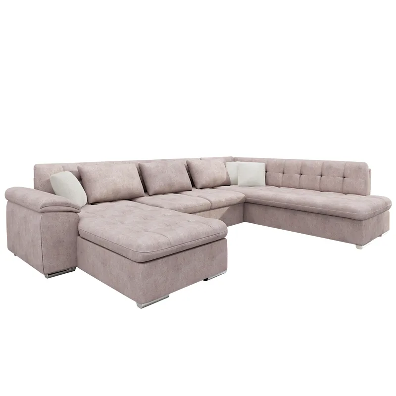 Dynir Bäddsoffa med Divan och Schäslong 5-sits - Rosa - Products - Möbler - Soffa - Bäddsoffa - Bäddsoffa divan