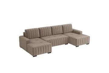 Esher Bäddsoffa Dubbeldivan 4-sits i Plysch, Beige