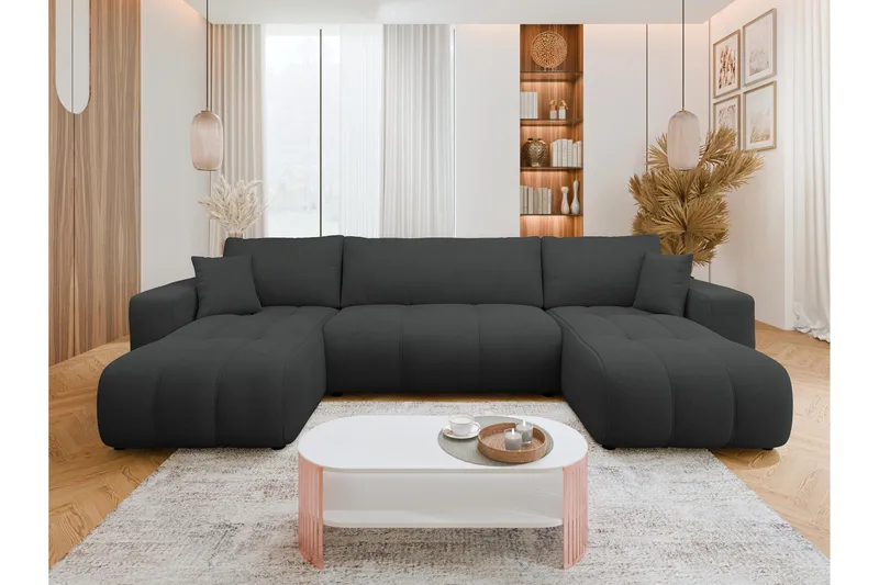 Flo Bäddsoffa Dubbeldivan 4-sits - Grå - Products - Möbler - Soffa - Bäddsoffa - U bäddsoffa