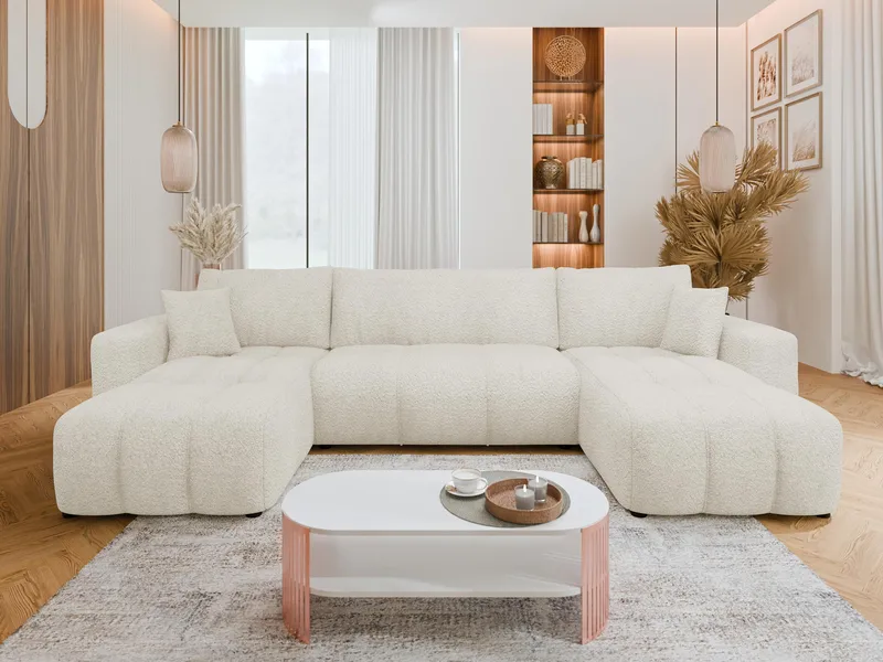 Flo Bäddsoffa Dubbeldivan 4-sits - Vit - Products - Möbler - Soffa - Bäddsoffa - U bäddsoffa